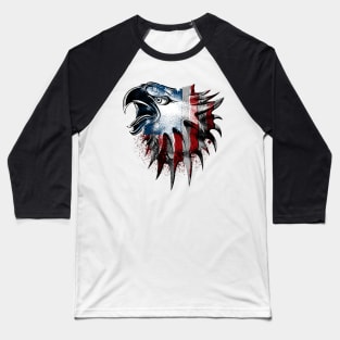 American Bald Eagle Patriotic USA Flag Baseball T-Shirt